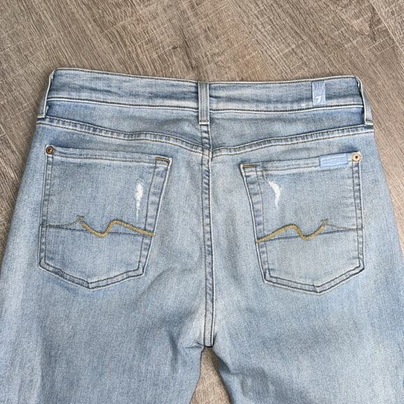 7 FOR ALL MANKIND Women’s Josefina Distressed Skinny Boyfriend Jeans - Picture 8 of 9